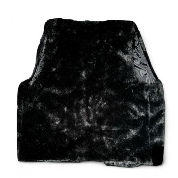 Y2k goth punk inspired JOUJOU black faux fur vest womens size XL - Picture 3 of 8